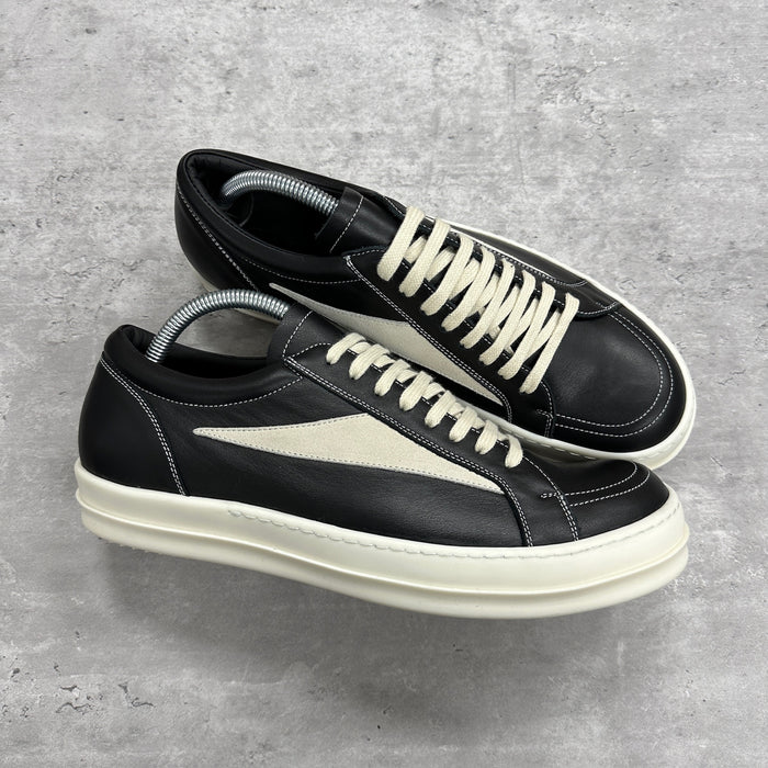 Rick Owens Strobe Black Leather Vintage Low Trainers (DS)