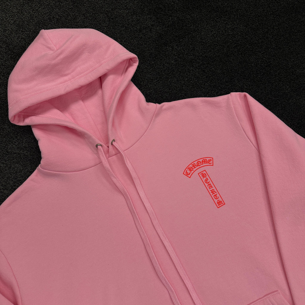 Chrome Hearts T Logo Hoodie Pink (DS)