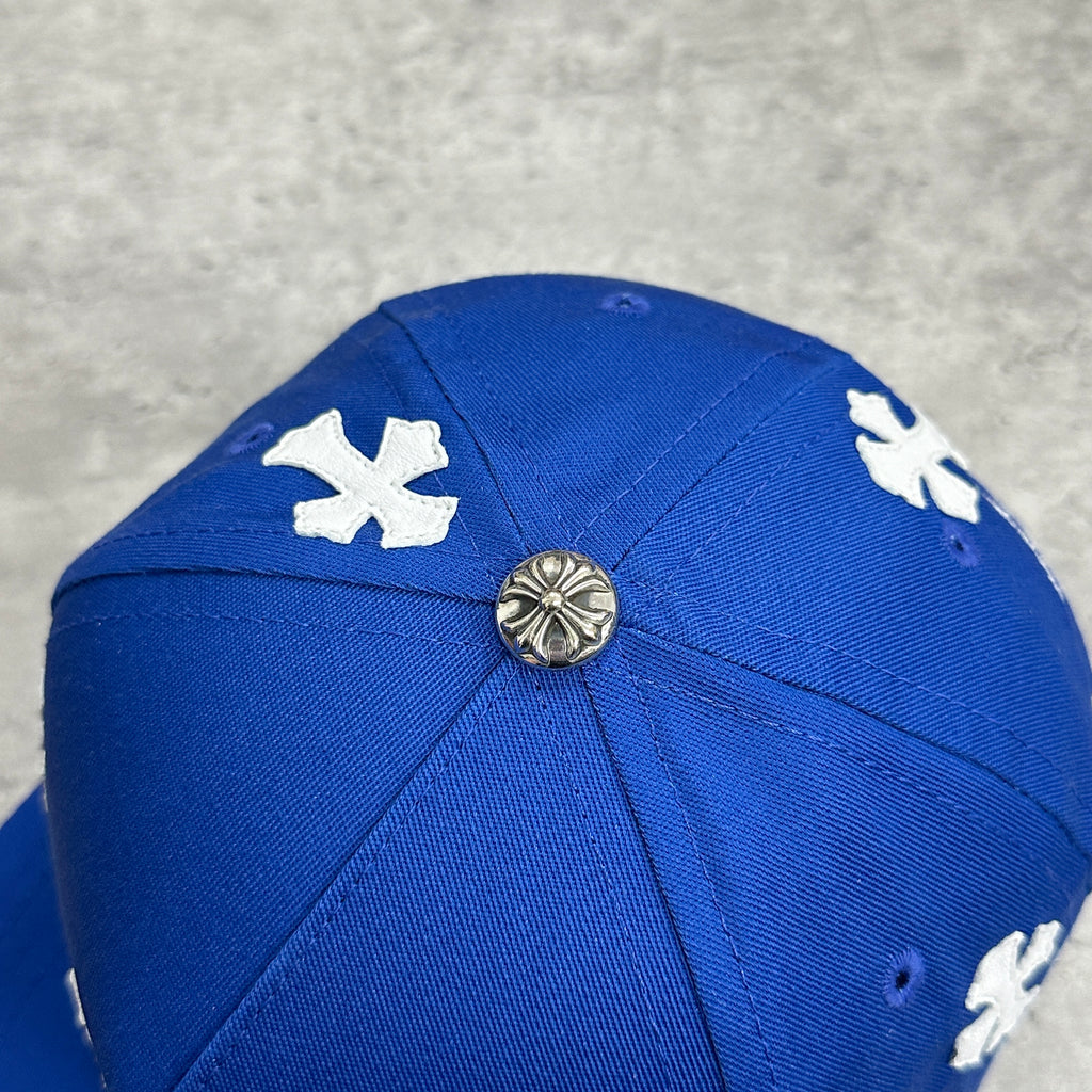 Chrome Hearts CH Leather Patch Baseball Cap Blue (DS)