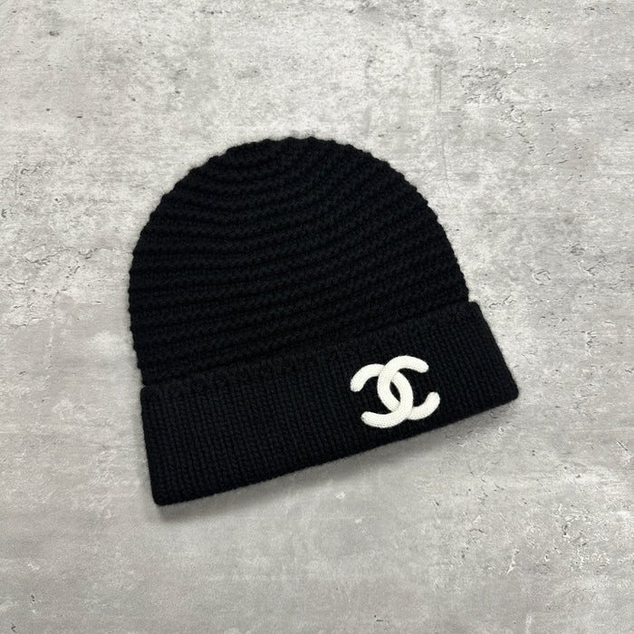 Chanel CC Cashmere Beanie Hat Black (DS)