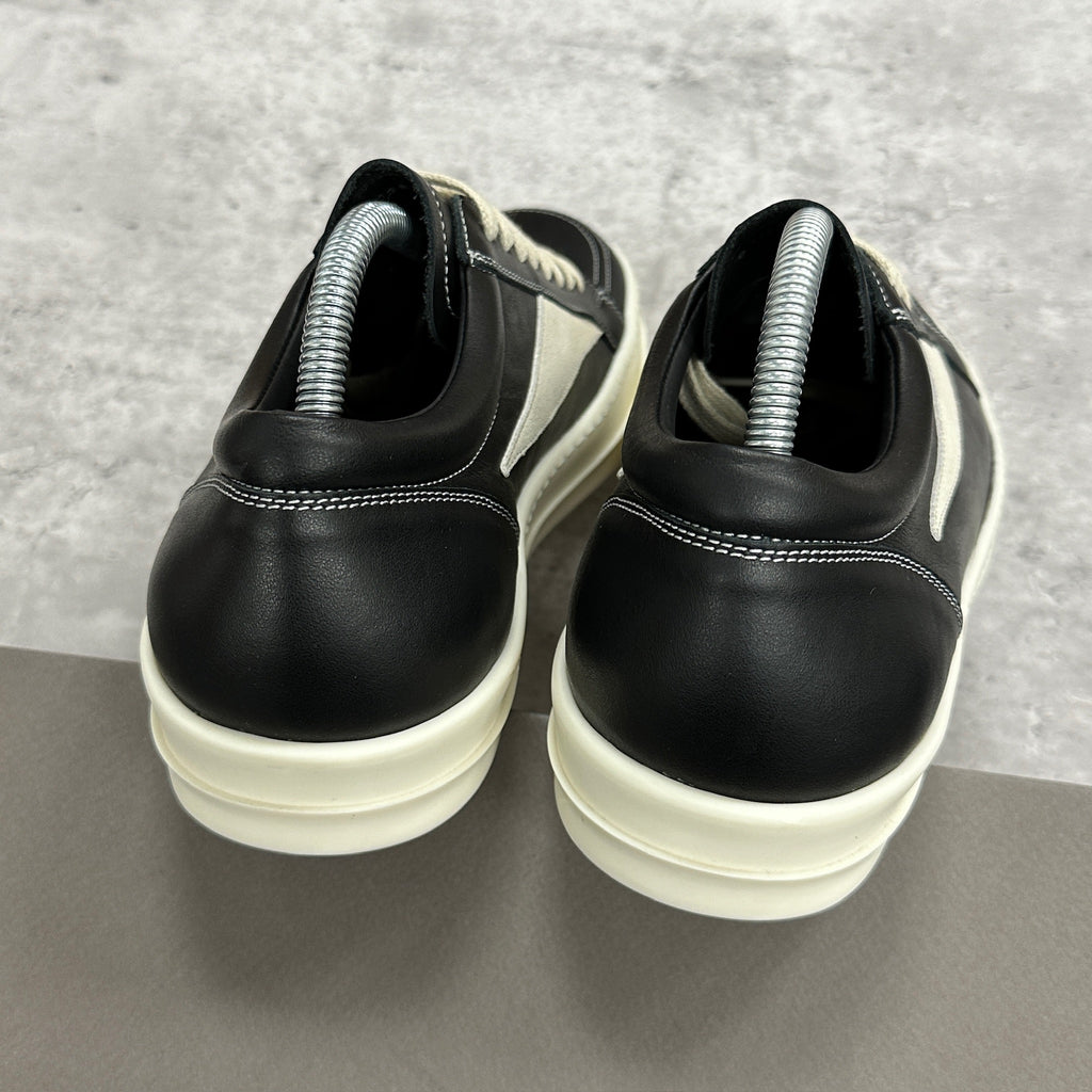 Rick Owens Strobe Black Leather Vintage Low Trainers (DS)