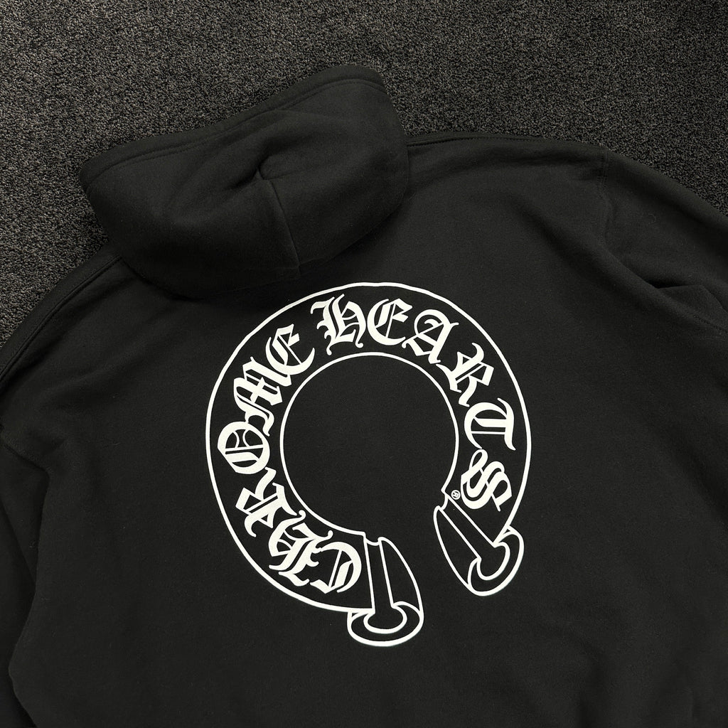 Chrome Hearts Horseshoe Logo Thermal Zip Up Hoodie Black (DS)