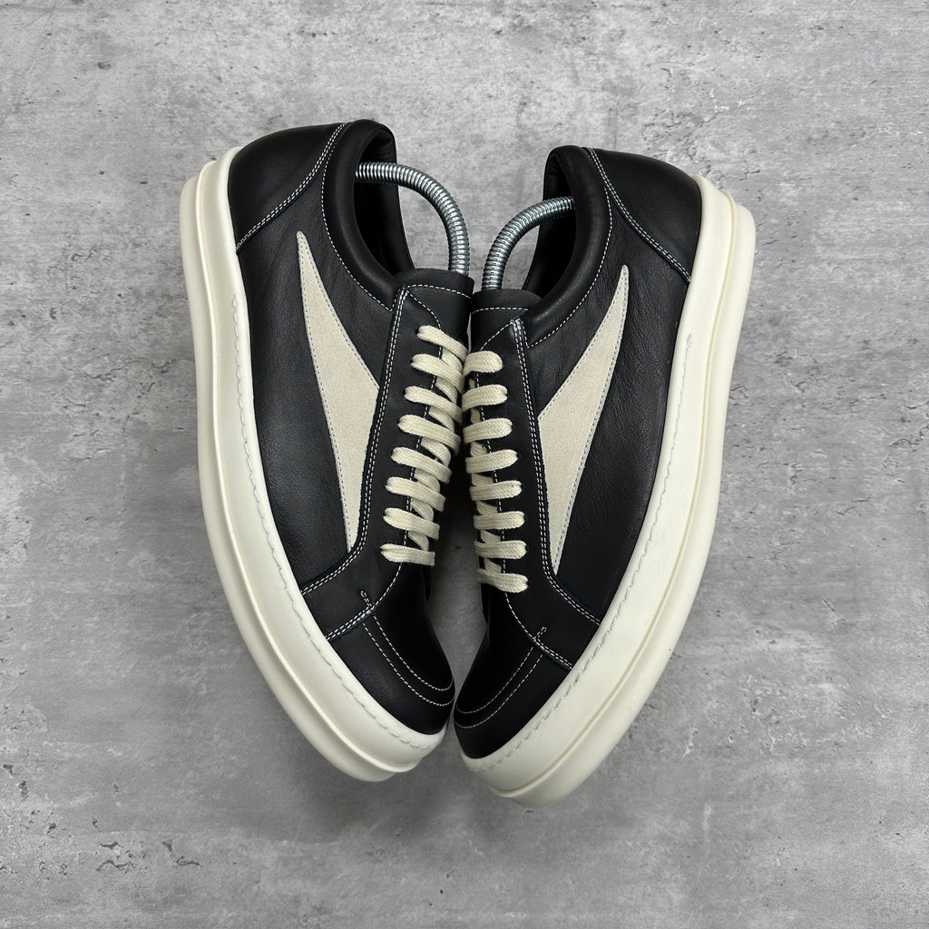 Rick Owens Strobe Black Leather Vintage Low Trainers (DS)