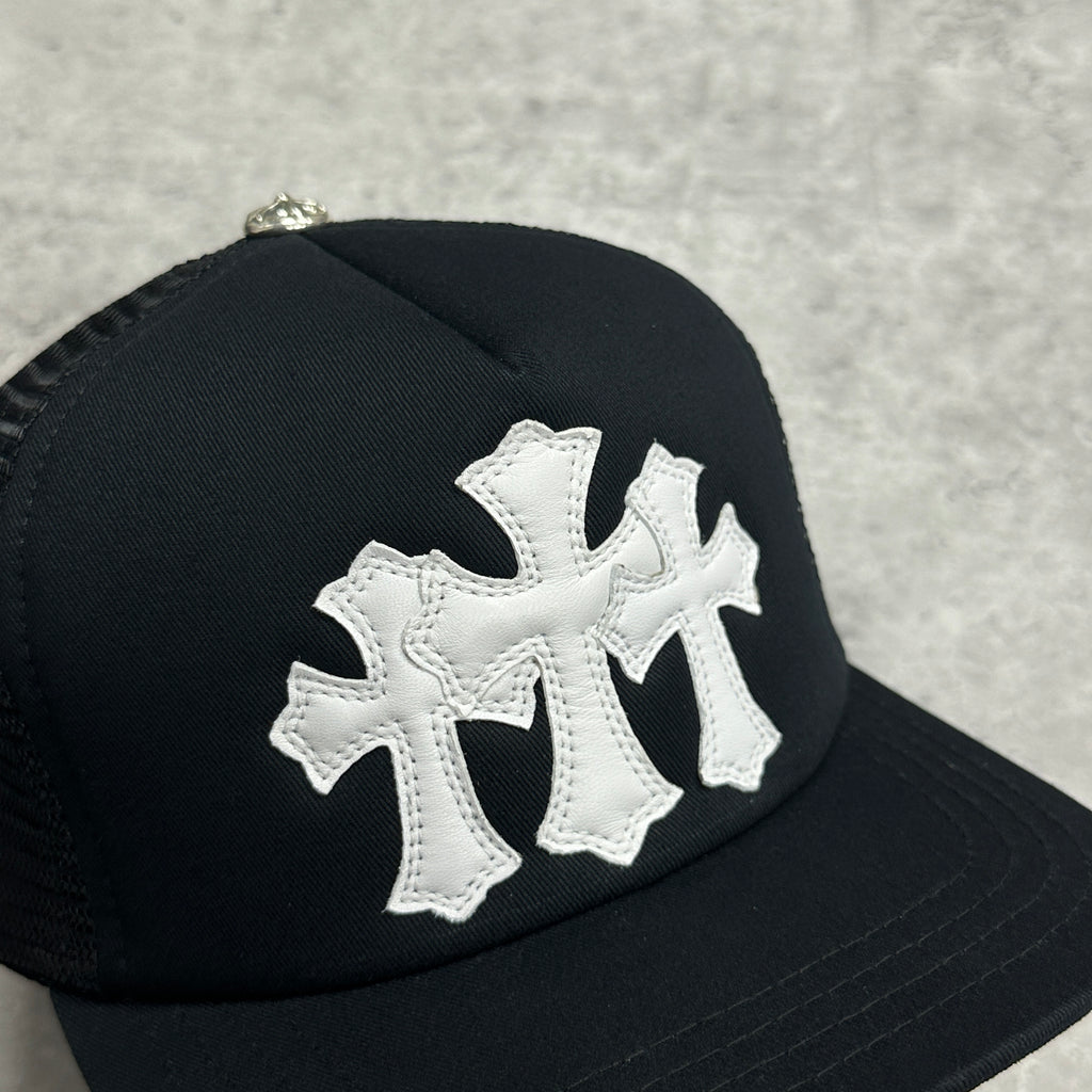 Chrome Hearts 3 Cross Leather Patch Trucker (DS)